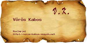 Vörös Kabos névjegykártya