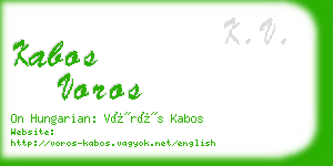 kabos voros business card